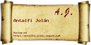 Antalfi Jolán névjegykártya
