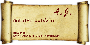 Antalfi Jolán névjegykártya